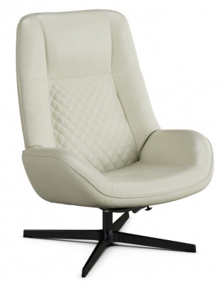 Product photograph of Bordeaux Balder White Leather Swivel Recliner Chair from Choice Furniture Superstore