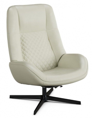 Bordeaux Balder White Leather Swivel Recliner Chair