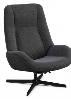 Product photograph of Bordeaux Lido Anthracite Fabric Swivel Recliner Chair from Choice Furniture Superstore