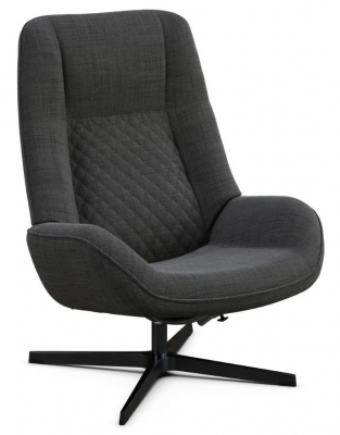 Product photograph of Bordeaux Lido Dark Grey Fabric Swivel Recliner Chair from Choice Furniture Superstore