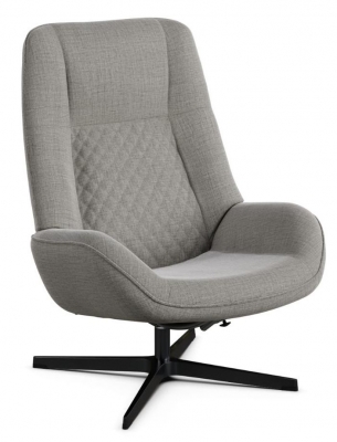 Product photograph of Bordeaux Lido Grey Fabric Swivel Recliner Chair from Choice Furniture Superstore