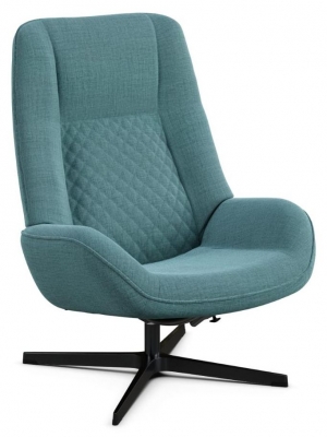 Bordeaux Lido Light Blue Fabric Swivel Recliner Chair