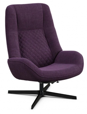 Bordeaux Lido Purple Fabric Swivel Recliner Chair