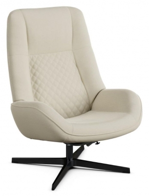 Product photograph of Bordeaux Soft White Leather Swivel Recliner Chair from Choice Furniture Superstore