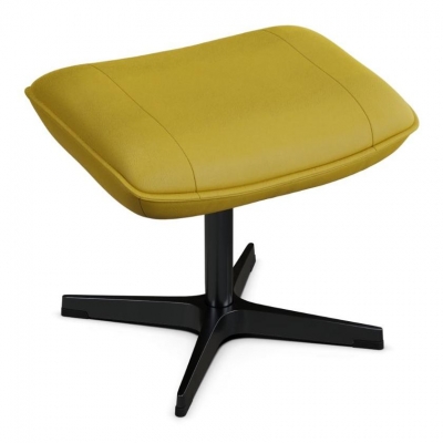 Product photograph of Bordeaux Balder Yellow Leather Footstool from Choice Furniture Superstore