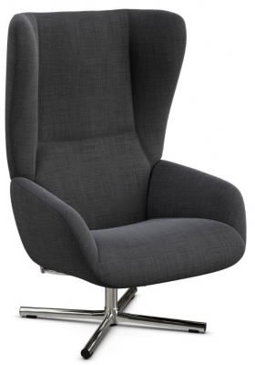 Product photograph of Chef Lido Anthracite Fabric Swivel Recliner Chair from Choice Furniture Superstore