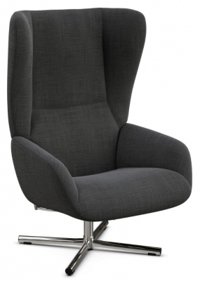 Product photograph of Chef Lido Dark Grey Fabric Swivel Recliner Chair from Choice Furniture Superstore