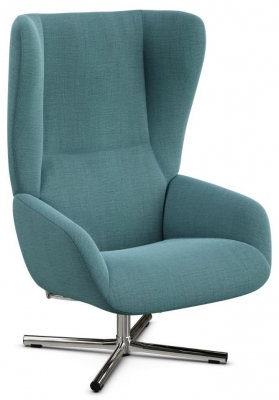 Product photograph of Chef Lido Light Blue Fabric Swivel Recliner Chair from Choice Furniture Superstore