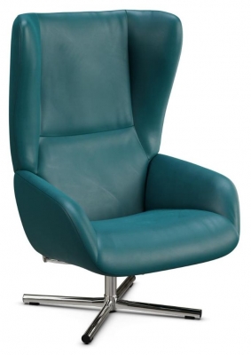 Product photograph of Chef Soft Pertol Leather Swivel Recliner Chair from Choice Furniture Superstore
