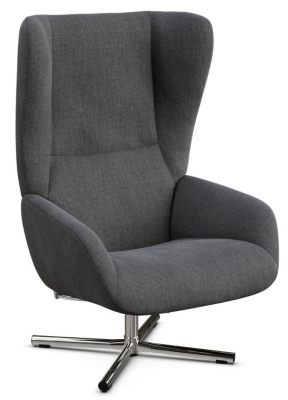 Product photograph of Chef Yeti Fr Dark Grey Fabric Swivel Recliner Chair from Choice Furniture Superstore