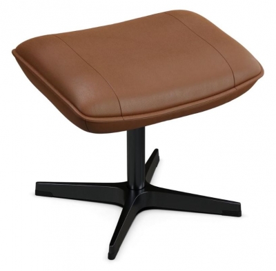 Product photograph of Chef Balder Cognac Leather Footstool from Choice Furniture Superstore