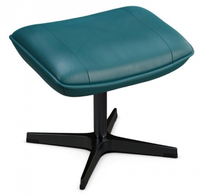 Product photograph of Chef Soft Pertol Leather Footstool from Choice Furniture Superstore