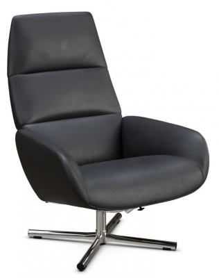 Product photograph of Ergo Balder Black Leather Swivel Recliner Chair from Choice Furniture Superstore