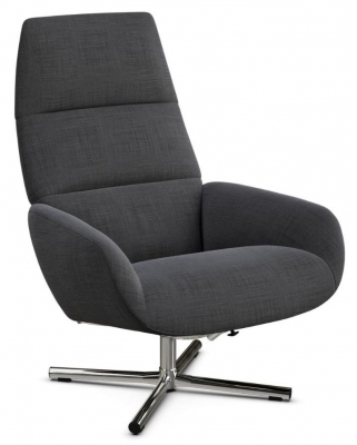 Product photograph of Ergo Lido Anthracite Fabric Swivel Recliner Chair from Choice Furniture Superstore