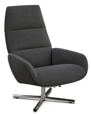 Product photograph of Ergo Lido Dark Grey Fabric Swivel Recliner Chair from Choice Furniture Superstore