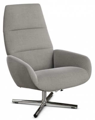 Ergo Lido Grey Fabric Swivel Recliner Chair