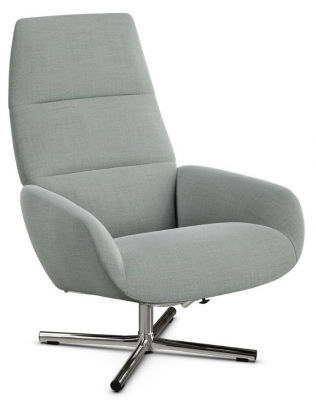 Product photograph of Ergo Lido Light Grey Fabric Swivel Recliner Chair from Choice Furniture Superstore