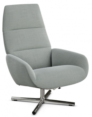 Ergo Lido Light Grey Fabric Swivel Recliner Chair