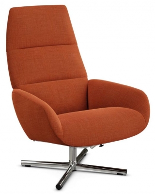 Product photograph of Ergo Lido Orange Fabric Swivel Recliner Chair from Choice Furniture Superstore