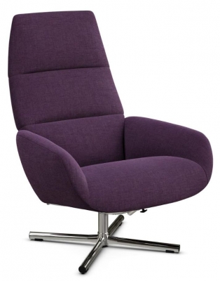 Ergo Lido Purple Fabric Swivel Recliner Chair