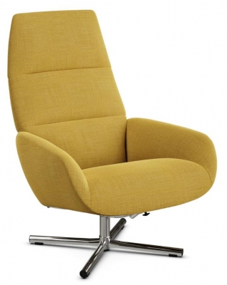 Ergo Lido Yellow Fabric Swivel Recliner Chair