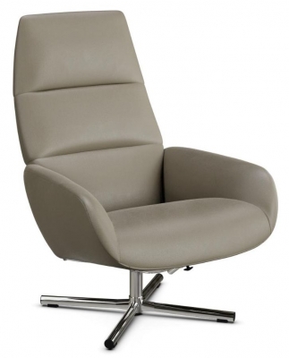 Product photograph of Ergo Soft Stone Leather Swivel Recliner Chair from Choice Furniture Superstore