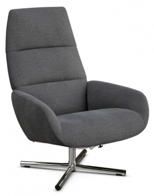 Product photograph of Ergo Yeti Fr Dark Grey Fabric Swivel Recliner Chair from Choice Furniture Superstore