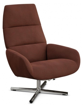 Product photograph of Ergo Yeti Fr Rust Red Fabric Swivel Recliner Chair from Choice Furniture Superstore
