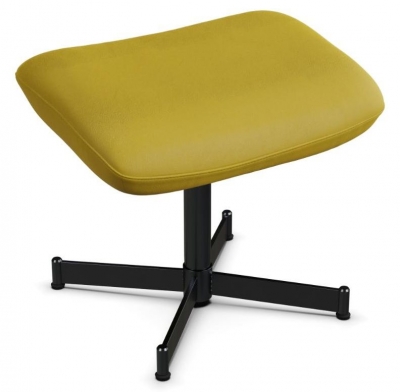 Product photograph of Ergo Balder Yellow Leather Footstool from Choice Furniture Superstore