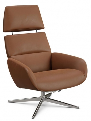 Product photograph of Ergo Plus Balder Cognac Leather Swivel Recliner Chair from Choice Furniture Superstore