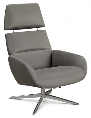 Product photograph of Ergo Plus Balder Stone Leather Swivel Recliner Chair from Choice Furniture Superstore