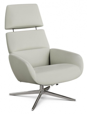 Product photograph of Ergo Plus Club Royal White Leather Swivel Recliner Chair from Choice Furniture Superstore