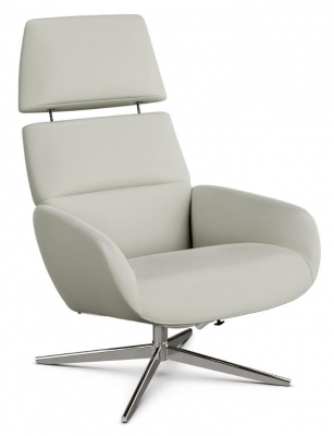 Ergo Plus Club Royal White Leather Swivel Recliner Chair