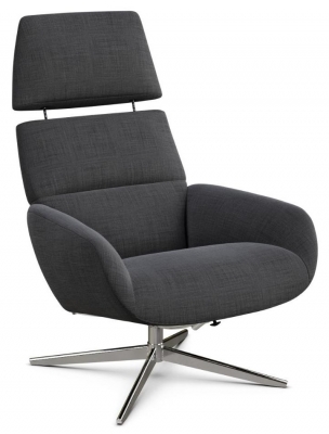Product photograph of Ergo Plus Lido Anthracite Fabric Swivel Recliner Chair from Choice Furniture Superstore
