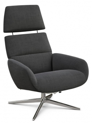 Product photograph of Ergo Plus Lido Dark Grey Fabric Swivel Recliner Chair from Choice Furniture Superstore