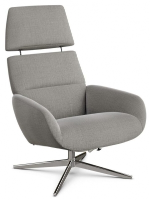 Product photograph of Ergo Plus Lido Grey Fabric Swivel Recliner Chair from Choice Furniture Superstore