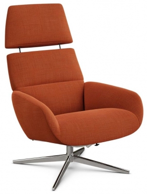 Product photograph of Ergo Plus Lido Orange Fabric Swivel Recliner Chair from Choice Furniture Superstore