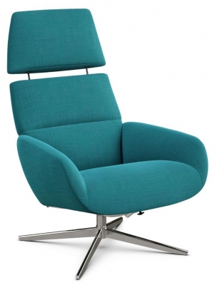 Product photograph of Ergo Plus Lido Petrol Fabric Swivel Recliner Chair from Choice Furniture Superstore