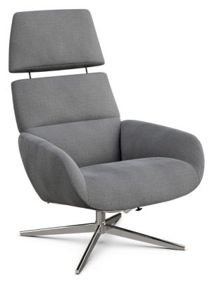 Product photograph of Ergo Plus Yeti Fr Light Grey Fabric Swivel Recliner Chair from Choice Furniture Superstore