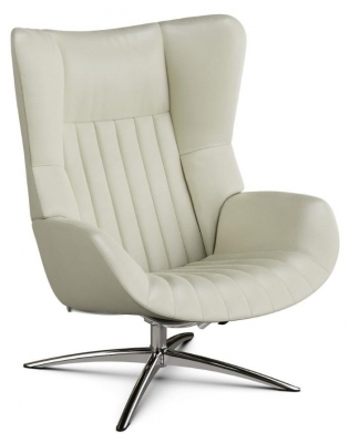 Product photograph of Firana Balder White Leather Swivel Recliner Chair from Choice Furniture Superstore