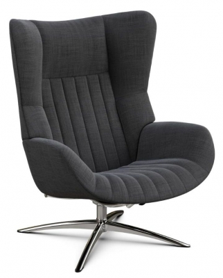 Product photograph of Firana Lido Anthracite Fabric Swivel Recliner Chair from Choice Furniture Superstore