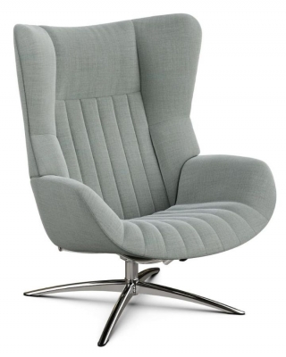 Product photograph of Firana Lido Light Grey Fabric Swivel Recliner Chair from Choice Furniture Superstore