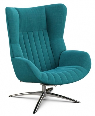Product photograph of Firana Lido Petrol Fabric Swivel Recliner Chair from Choice Furniture Superstore