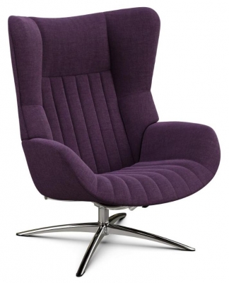 Product photograph of Firana Lido Purple Fabric Swivel Recliner Chair from Choice Furniture Superstore