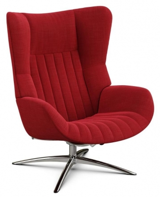 Product photograph of Firana Lido Signalred Fabric Swivel Recliner Chair from Choice Furniture Superstore