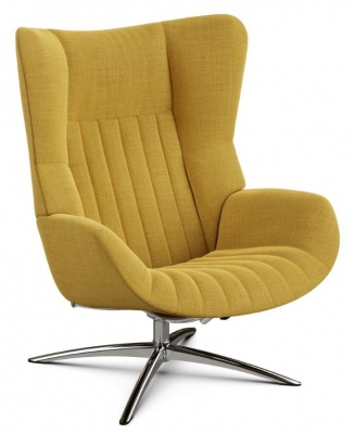 Product photograph of Firana Lido Yellow Fabric Swivel Recliner Chair from Choice Furniture Superstore