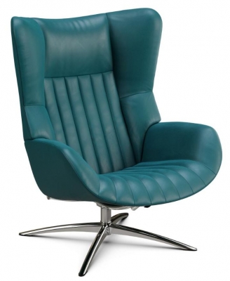 Product photograph of Firana Soft Pertol Leather Swivel Recliner Chair from Choice Furniture Superstore