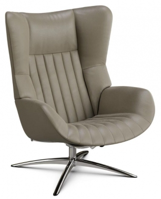 Product photograph of Firana Soft Stone Leather Swivel Recliner Chair from Choice Furniture Superstore