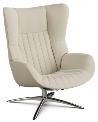 Product photograph of Firana Soft White Leather Swivel Recliner Chair from Choice Furniture Superstore