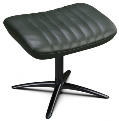 Product photograph of Firana Balder Dark Green Leather Footstool from Choice Furniture Superstore